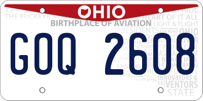 OH license plate GOQ2608