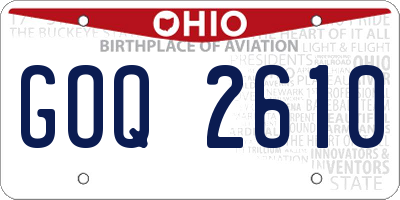 OH license plate GOQ2610