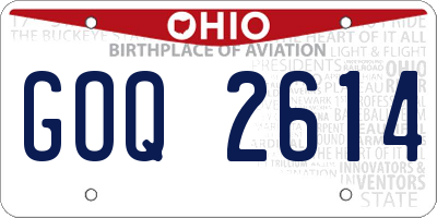 OH license plate GOQ2614
