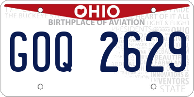 OH license plate GOQ2629