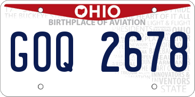OH license plate GOQ2678