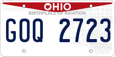 OH license plate GOQ2723
