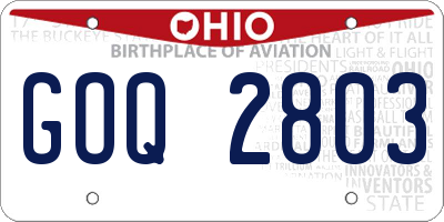 OH license plate GOQ2803