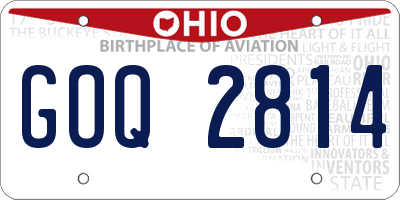 OH license plate GOQ2814