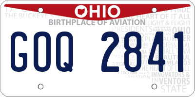 OH license plate GOQ2841