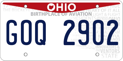 OH license plate GOQ2902