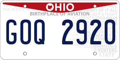 OH license plate GOQ2920