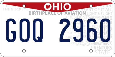 OH license plate GOQ2960