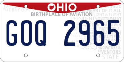 OH license plate GOQ2965