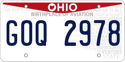 OH license plate GOQ2978