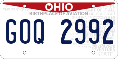 OH license plate GOQ2992