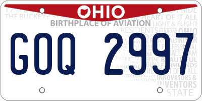 OH license plate GOQ2997