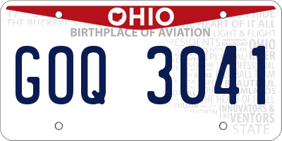 OH license plate GOQ3041