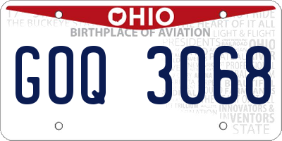 OH license plate GOQ3068