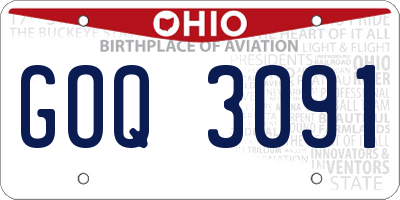 OH license plate GOQ3091
