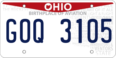 OH license plate GOQ3105