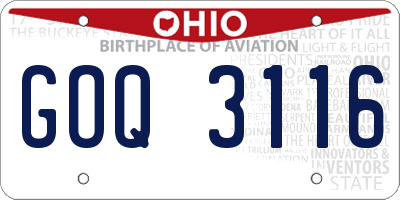 OH license plate GOQ3116