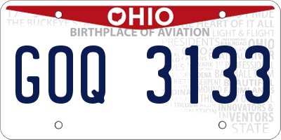 OH license plate GOQ3133