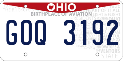 OH license plate GOQ3192