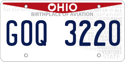 OH license plate GOQ3220