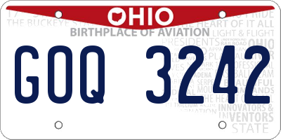 OH license plate GOQ3242
