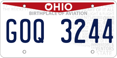 OH license plate GOQ3244