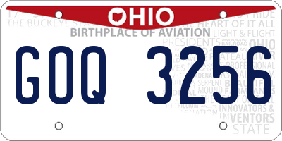 OH license plate GOQ3256