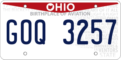 OH license plate GOQ3257