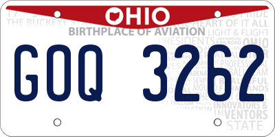 OH license plate GOQ3262