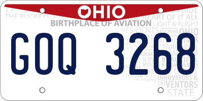 OH license plate GOQ3268