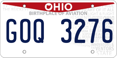 OH license plate GOQ3276