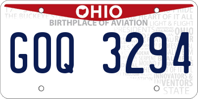 OH license plate GOQ3294