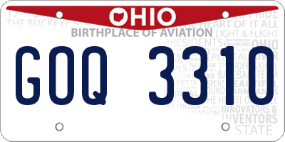 OH license plate GOQ3310