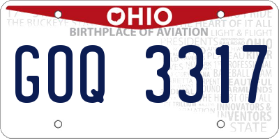 OH license plate GOQ3317