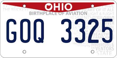 OH license plate GOQ3325
