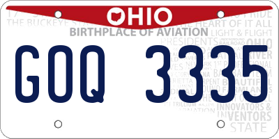 OH license plate GOQ3335