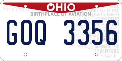 OH license plate GOQ3356