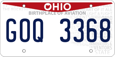 OH license plate GOQ3368