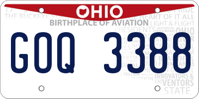 OH license plate GOQ3388