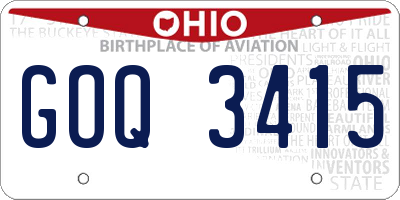 OH license plate GOQ3415