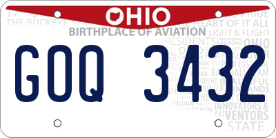 OH license plate GOQ3432