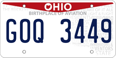 OH license plate GOQ3449