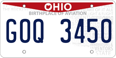 OH license plate GOQ3450