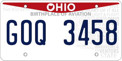 OH license plate GOQ3458