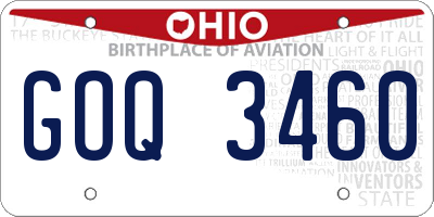 OH license plate GOQ3460