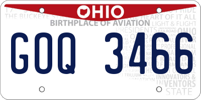 OH license plate GOQ3466
