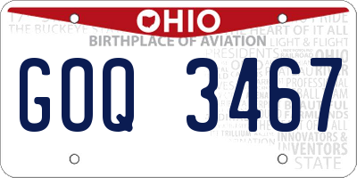 OH license plate GOQ3467