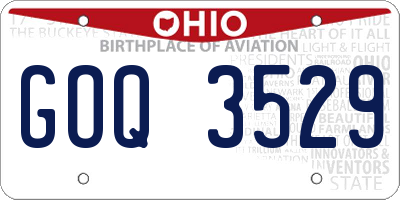 OH license plate GOQ3529