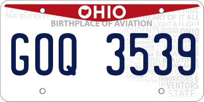 OH license plate GOQ3539