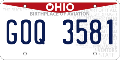 OH license plate GOQ3581